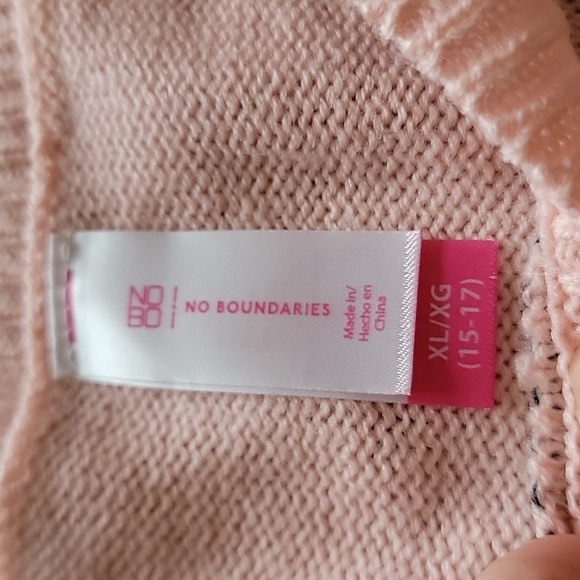 No Boundaries pink cat sweater XL (15-17) - Picture 3 of 3